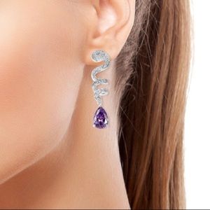 Simulated Purple Sapphire Earrings